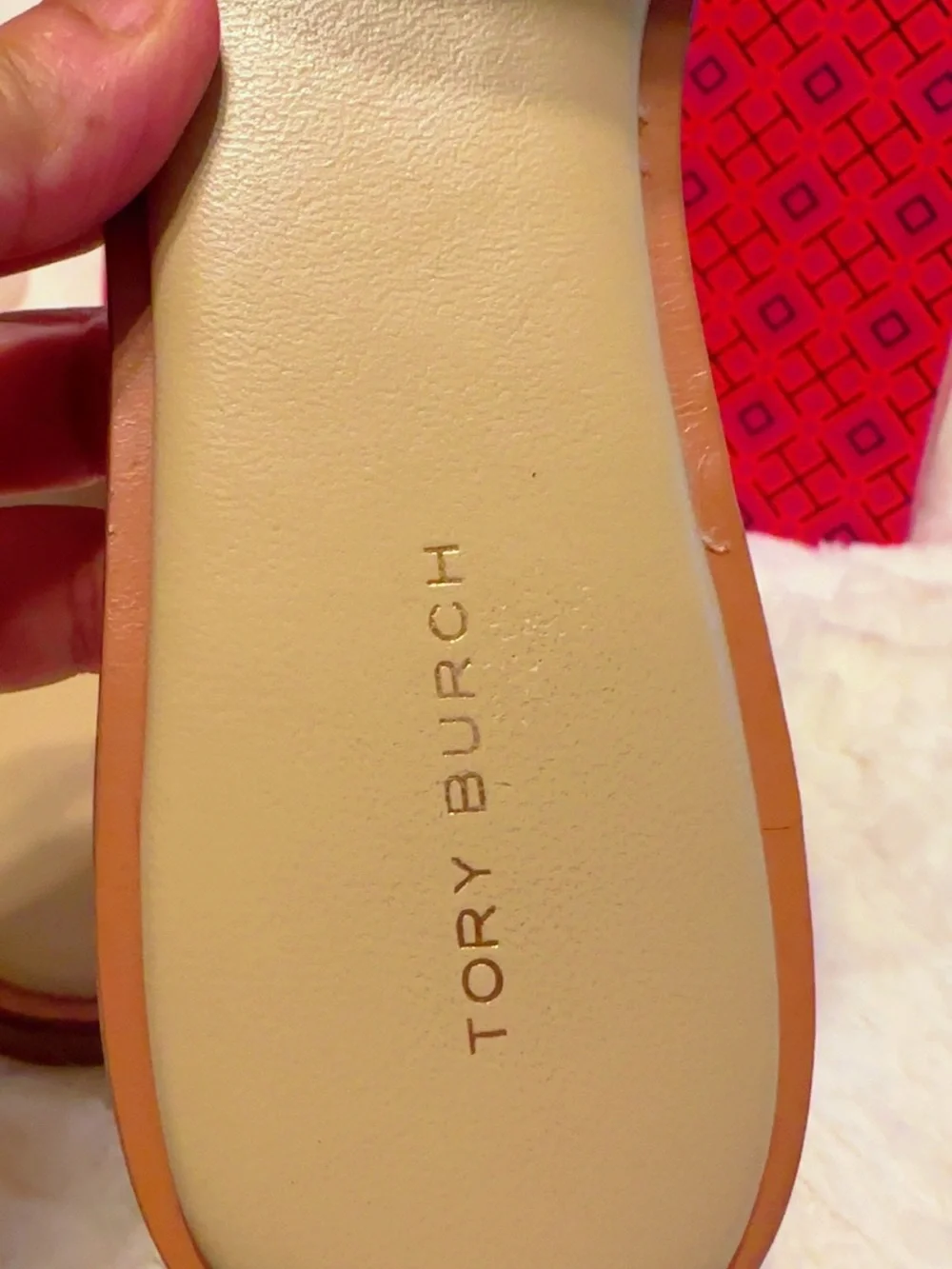 Tory Burch Nude/Beige Miller Crystal Logo Slide Sandals